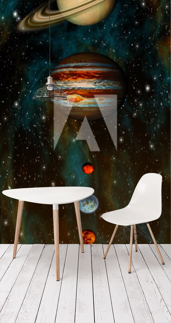 Picture of Solar System vertical panorama ultra-wide 